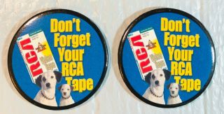 Two Vintage Rca Pinback Buttons " Don 