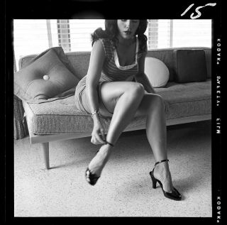 Bettie Page Iconic 1954 Camera Negative Bunny Yeager Home Leggy PinUp 2