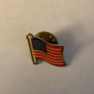 Vintage Patriotic Usa Flag Pin Small Hat Lapel