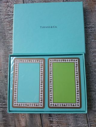 Vintage Tiffany & Co.  Playing Cards Box Tiffany Blue White Green
