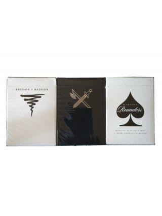 Madison Card Bundle,  Black Kings,  Erdnase,  And Rounders Playing Cards