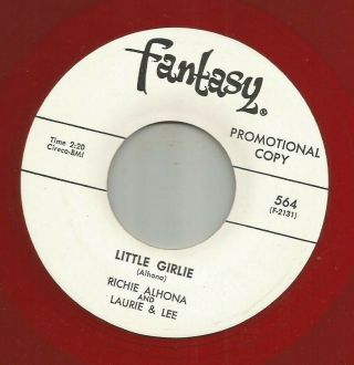Doowop Teen Rock - Red Wax - Richie Alhona - Little Girlie - Hear - 1960 Dj Fantasy