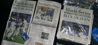 Los Angeles Dodgers World Series Championship La Times Newspaper