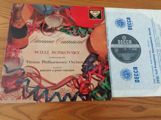 Strauss / W.  Boskovsky Cond.  Uk Lp Decca Sxl 2163 Stereo Ed.  1 Ex/ex,