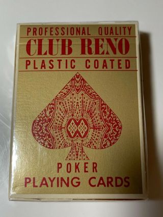 Vtg Arrco Club Reno No 101 Deck Of Playing Cards (red) & Rare