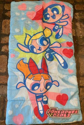 Powerpuff Girls Sleeping Bag Blanket Blue 2000 54 " X28 "