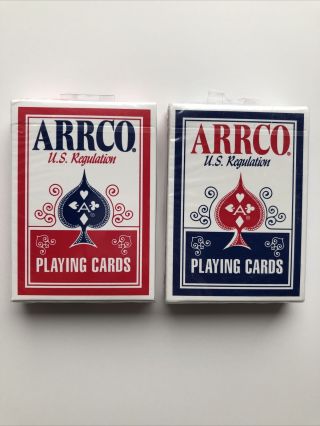 3 Decks Arrco U.  S Regulation Playing Cards Red & Blue Decks Poker 501