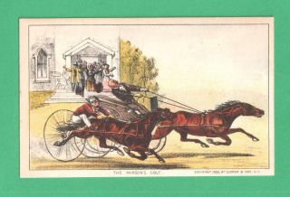Scarce 1880 Currier & Ives Greeting Card The Parson 