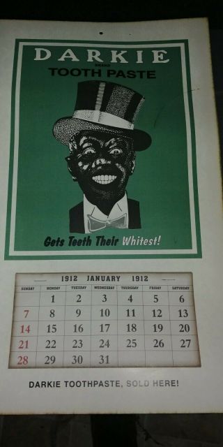 1912 Vintage Darkie Toothpaste Advertising Rare Calendar Black Americana