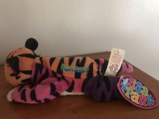 Lisa Frank Fantastic Beans Forrest Rainbow Tiger Plush Beanie 8” with Tags 1998 2