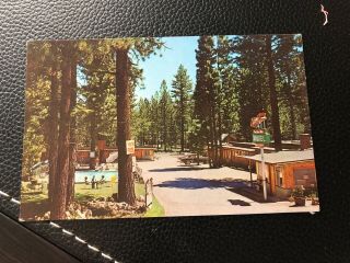 Vintage Chrome Roadside Postcard - - California - - Tahoe Valley - - Pine Cone Acre Motel