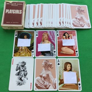 Old Vintage Austrian Playgirls Wide Playing Cards Risque Pin Up Girl Nudes