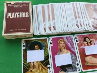 Old Vintage Austrian PLAYGIRLS Wide Playing Cards Risque PIN UP GIRL Nudes 3
