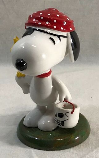 Peanuts Snoopy The Pirate Retired Department 56 Halloween Figurine W/ Woodstock