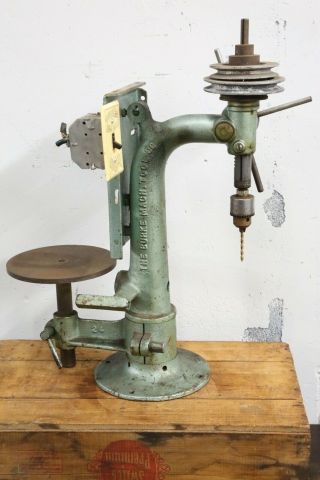 Antique Burke Machine Tool Blacksmith Drill Press Vintage Machinist Industrial