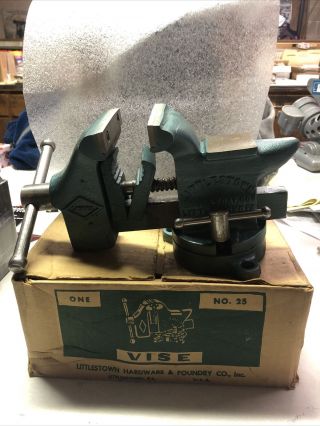 In The Box Vintage Littlestown No 25 Swivel Bench Vise Littco Pa Usa