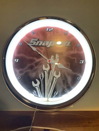 Snap On Tools Large Neon Wall Clock
