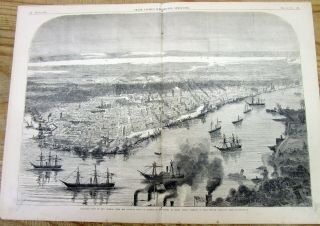 1862 Civil War Newspaper W Detailed View Of The Capture Of Orleans Louisiana