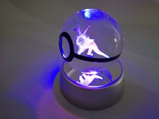2  Pokemon Go Led 3d Glowing Vaporeon Pokeball Crystal Ball Toy Gift For Kids