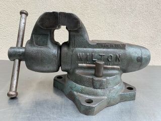 Vintage Wilton Bullet Bench Vise Swivel Base 4”jaws 60 Lb Schiller Park Il.