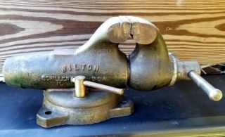 Vintage 1985 Wilton 300 Bullet Vise W/swivel Base - 3 " Jaws W/anvil - Made In Usa