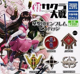 Takara Tomy Sakura Wars Emblem Pin Badge All 5set Mascot Capsule Complete