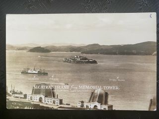Alcatraz Island Prison San Francisco Bay Ca Vintage Real Photo Postcard Rppc