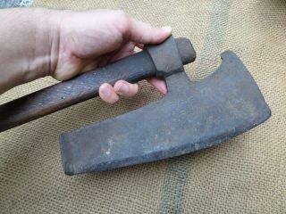 DECORATED ANTIQUE VINTAGE GOOSEWING HEWING CARPENTER ' S SIDE AXE COOPERS 2