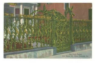 The Corn Fence Royal Street Orleans Louisiana Vintage Postcard Rl15
