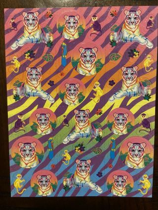 Vintage Lisa Frank White Tiger Sticker Sheet S363