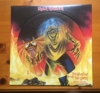 Nm/nm Iron Maiden Number Of The Beast 12 " Vinyl Picture Disc