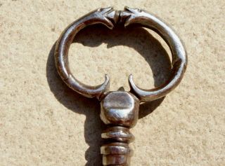 18th Century Large French Wrought Iron Key With Fine Bow