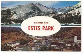 Vintage Colorado Chrome Postcard Greetings From Estes Park