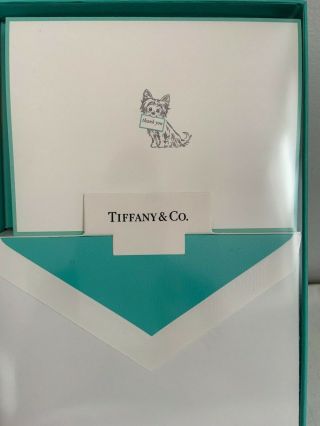 Authentic Tiffany & Co Boxed Set Of 10 Thank You Cards And Envelopes