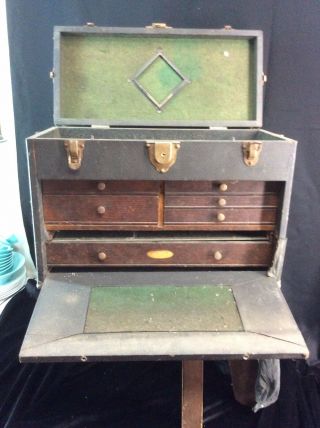 Antique Gerstner & Sons Oak 7 Drawer Machinist Chest Jewelers Tool Box