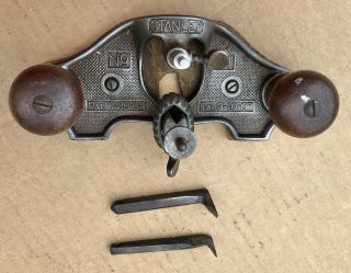 Stanley No.  71 Open Throat Router Plane W/ 2 Cutters Pat.  9 - 10 - 07