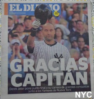 Derek Jeter Last Game At Yankee Stadium El Diario September 25 2014 Spanish
