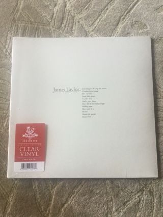 James Taylor Greatest Hits Lp Clear Color Vinyl Limited Edition Only 1,  500 Made