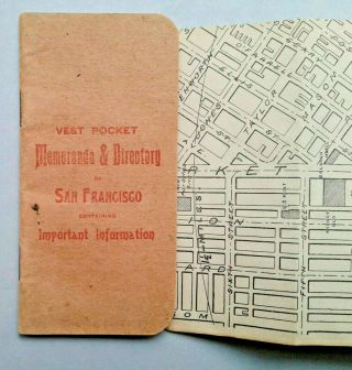 Vest Pocket Memoranda & Directory San Francisco California 1896 W Map / View