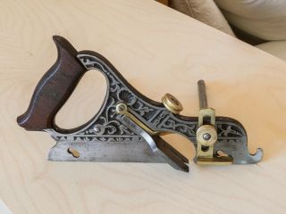 Stanley Millers Patent no.  41,  Type 5,  1877 - 1882 plow plane with two fences. 3