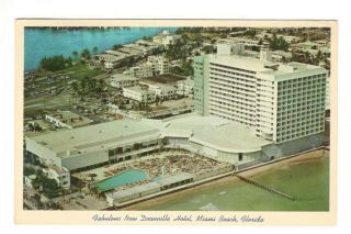 Deauville Hotel Miami Beach Florida Vintage Postcard An83