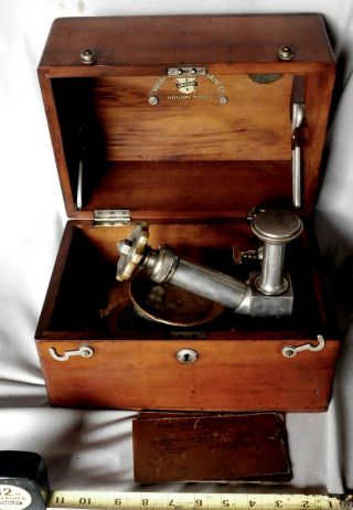 Antique Crosby Steam Gauge Dead Weight Pressure Tester Ca.  1884 Case