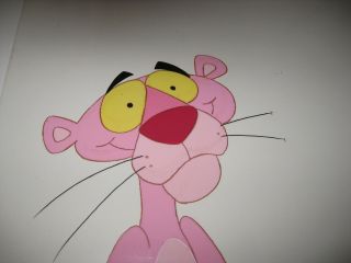 PINK PANTHER - ORIG.  HAND - PAINTED CEL - GREAT HALF FIGURE IMAGE,  MATCHING PENCIL - XLNT 3