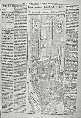 RAPID TRANSIT ROUTES FOR YORK CITY - MAP & FINE DESCRIPTIONS 1875 NEWSPAPER 2