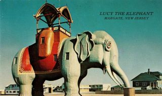 Vintage Postcard Lucy The Elephant,  Margate,  Jersey
