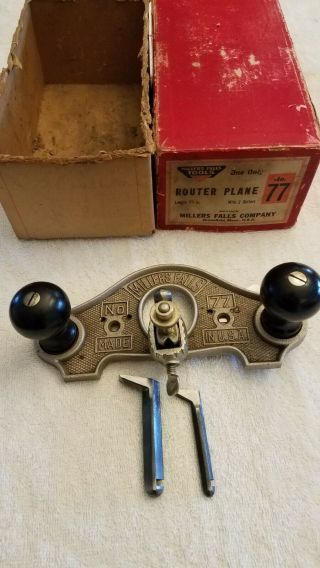 Vintage Miller Falls Router Plane No 77 W/box Very Very