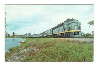 Locomotive Train Atlantic Coast Line Florida Vintage Postcard Af134