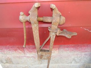 Heavy Duty Antique Columbian Blacksmith Post Leg Vise 5 " Anvil Forge Tool 40lbs