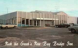 Vintage Postcard Nick The Greeks Bay Bridge Inn Toms River,  Jersey Unposted