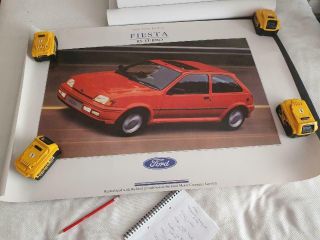 Ford - Fiesta Rs Turbo Large Dealer Poster - Red 1990s 1990